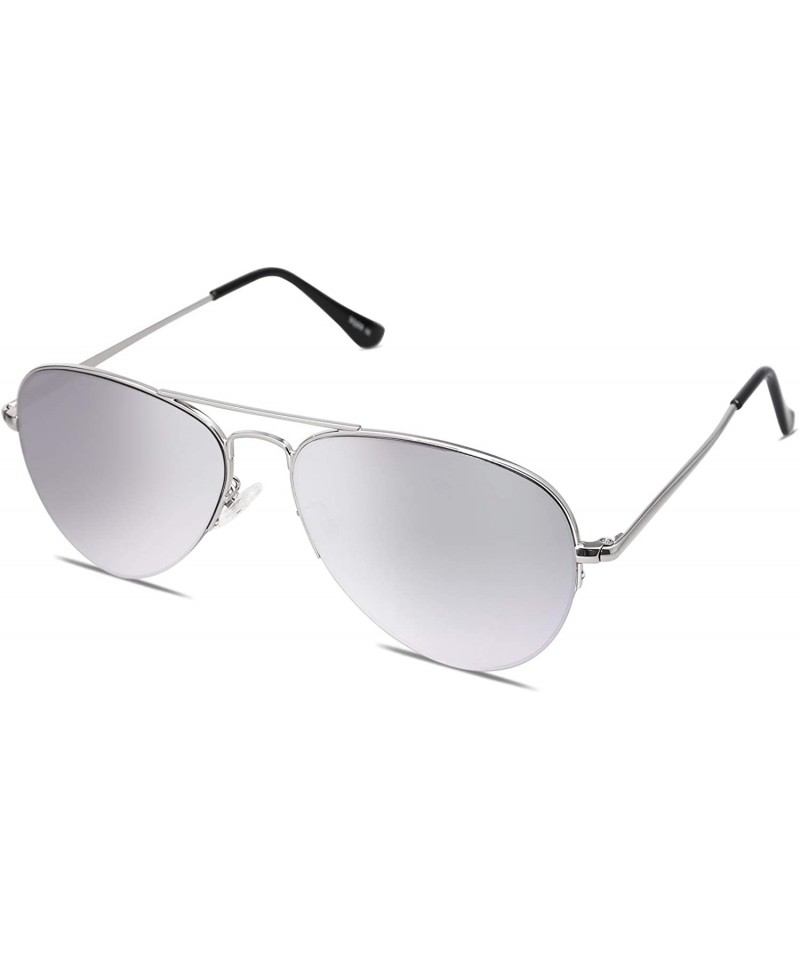 Rimless Men's Women's Aviator Sunglasses - Classic Half Rim Metal - INSPIRATION SJ1106 - C318N83GCX4 $24.50
