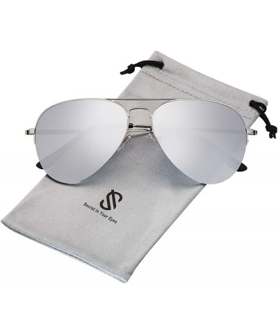 Rimless Men's Women's Aviator Sunglasses - Classic Half Rim Metal - INSPIRATION SJ1106 - C318N83GCX4 $24.50