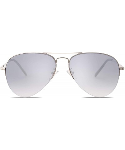 Rimless Men's Women's Aviator Sunglasses - Classic Half Rim Metal - INSPIRATION SJ1106 - C318N83GCX4 $13.39