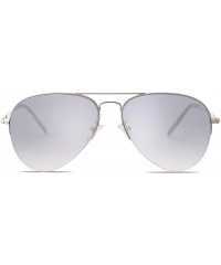 Rimless Men's Women's Aviator Sunglasses - Classic Half Rim Metal - INSPIRATION SJ1106 - C318N83GCX4 $13.39