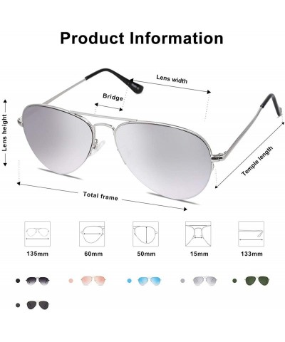 Rimless Men's Women's Aviator Sunglasses - Classic Half Rim Metal - INSPIRATION SJ1106 - C318N83GCX4 $24.50
