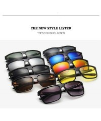 Square Men Rectangle Sunglasses Square Driving Sun Glasses Mirror Shades Eyewear Oculos De Sol UV400 Gafas - CK197A2X5Y4 $50.54