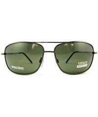 Rectangular New Promotional Budget Rectangular Metal Aviator Sunglasses With Spring Temple - Gunmetal - CY11F4GCHLR $18.95