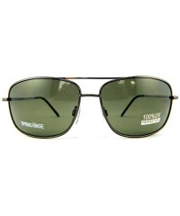 Rectangular New Promotional Budget Rectangular Metal Aviator Sunglasses With Spring Temple - Gunmetal - CY11F4GCHLR $11.42