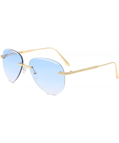 Aviator Polarized Sunglasses for Women UV Protection Mirrored Sunshade Aviator Sun Glasses - Blue - C018SN3EMMG $7.90