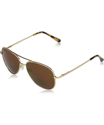 Aviator Heat Wave Bifocal Aviator Reading Sunglasses- Gold- 56 mm + 1 - C419650Q6CR $22.98