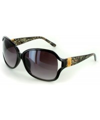 Butterfly Urban Safari" Fashion Oversized Sunglasses with Butterfly Shape for Women - Black W/ Smoke Lens - CT11NY3L1RN $32.52