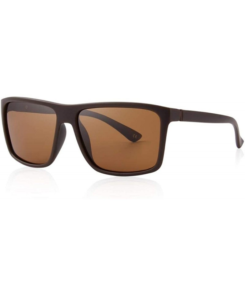 Aviator DESIGN Men Polarized Sunglasses Fashion Male Eyewear 100% UV C01 Black - C04 Brown - CL18XHEXQ9K $17.09