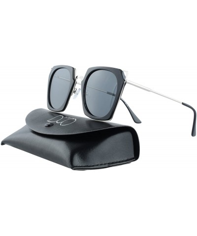 Cat Eye Classic Vintage Cateye Polarized Sunglasses For Women 100% UV Protection W001 - A-black Frame Grey Lens - CQ18027UOXN...