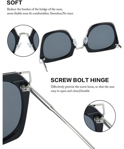 Cat Eye Classic Vintage Cateye Polarized Sunglasses For Women 100% UV Protection W001 - A-black Frame Grey Lens - CQ18027UOXN...