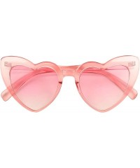 Round Oversized Heart Shaped Candy Colorful Love High Tip Round Sunglasses - Pink Frame / Pink Lens - C118QL7E4CZ $8.46