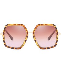 Square Oversized Square Sunglasses for Women Retro Chic Metal Frame UV400 Geometric Brand Designer Shades - CW18TMQMSQE $34.22