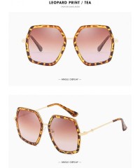 Square Oversized Square Sunglasses for Women Retro Chic Metal Frame UV400 Geometric Brand Designer Shades - CW18TMQMSQE $21.73