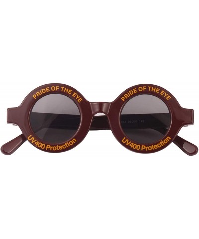 Oversized Oversize Fashion Thick Bold Frame Round Sunglasses Anti-UV Outdoor Colorful Glasses - Brown - CR192G2HUIY $18.56