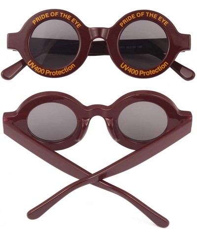 Oversized Oversize Fashion Thick Bold Frame Round Sunglasses Anti-UV Outdoor Colorful Glasses - Brown - CR192G2HUIY $12.54