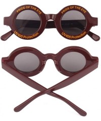 Oversized Oversize Fashion Thick Bold Frame Round Sunglasses Anti-UV Outdoor Colorful Glasses - Brown - CR192G2HUIY $19.06