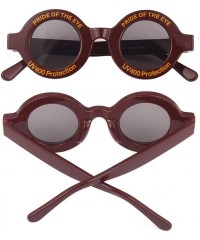 Oversized Oversize Fashion Thick Bold Frame Round Sunglasses Anti-UV Outdoor Colorful Glasses - Brown - CR192G2HUIY $18.56