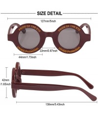 Oversized Oversize Fashion Thick Bold Frame Round Sunglasses Anti-UV Outdoor Colorful Glasses - Brown - CR192G2HUIY $18.56