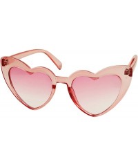 Round Oversized Heart Shaped Candy Colorful Love High Tip Round Sunglasses - Pink Frame / Pink Lens - C118QL7E4CZ $8.46