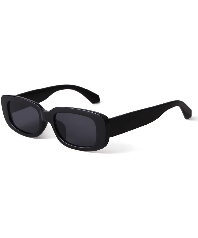 Rectangular Rectangle Sunglasses for Women Retro Fashion Sunglasses UV 400 Protection Wide Frame Eyewear - CK198DEADR6 $21.17