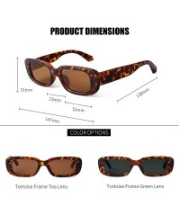 Rectangular Rectangle Sunglasses for Women Retro Fashion Sunglasses UV 400 Protection Wide Frame Eyewear - CK198DEADR6 $21.17