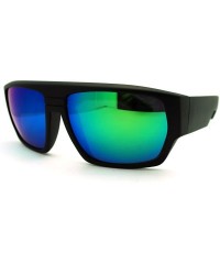 Oversized Futuristic Rectangular Oversized Warp Sports Sunglasses - Black Teal - CT11G5J2REJ $19.87