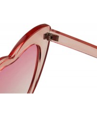 Round Oversized Heart Shaped Candy Colorful Love High Tip Round Sunglasses - Pink Frame / Pink Lens - C118QL7E4CZ $8.46