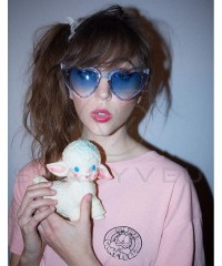 Round Oversized Heart Shaped Candy Colorful Love High Tip Round Sunglasses - Pink Frame / Pink Lens - C118QL7E4CZ $19.84