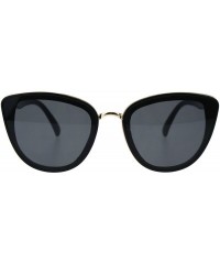 Cat Eye Womens Mod Diva Designer Fashion Cat Eye Retro Sunglasses - All Black - CB18ES3KL23 $18.16