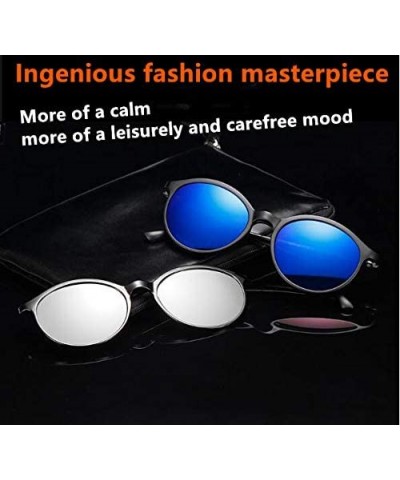 Square TR90 5Pcs Magnetic Clip on Sunglasses Over Glasses for Night Driving - Ladies/Standard Size - CX18HDUS9S7 $36.38