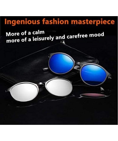 Square TR90 5Pcs Magnetic Clip on Sunglasses Over Glasses for Night Driving - Ladies/Standard Size - CX18HDUS9S7 $19.85