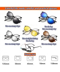 Square TR90 5Pcs Magnetic Clip on Sunglasses Over Glasses for Night Driving - Ladies/Standard Size - CX18HDUS9S7 $35.91