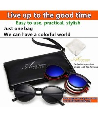 Square TR90 5Pcs Magnetic Clip on Sunglasses Over Glasses for Night Driving - Ladies/Standard Size - CX18HDUS9S7 $35.91