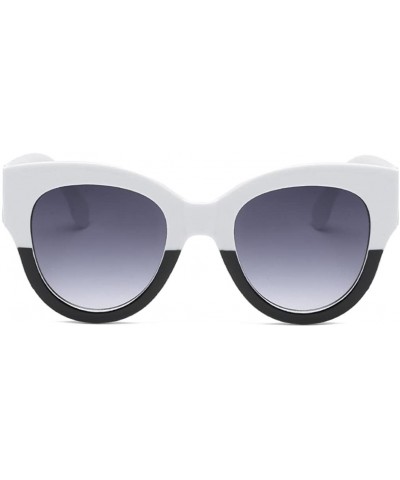 Aviator Women Fashion Unisex Oval Shades Patchwork Sunglasses Integrated UV Glasses - Gray - CF18EOZ2XMR $16.43
