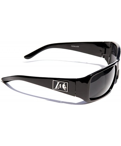 Wrap Dark Lens Sunglasses with LOS Angeles Logo on the Side-70056lam-blk - CR11EXC8NFR $24.57