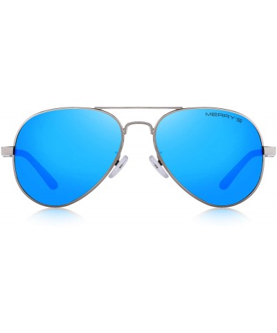 Wrap Men HD Polarized Sunglasses Aluminum Magnesium Driving Sun Glasses S8285 - Blue Mirror - CZ18NQTKY0N $8.84