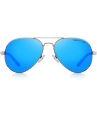 Wrap Men HD Polarized Sunglasses Aluminum Magnesium Driving Sun Glasses S8285 - Blue Mirror - CZ18NQTKY0N $8.84