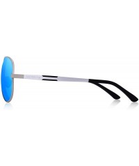 Wrap Men HD Polarized Sunglasses Aluminum Magnesium Driving Sun Glasses S8285 - Blue Mirror - CZ18NQTKY0N $21.26