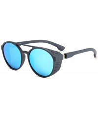 Aviator Sunglasses Retro Steampunk Round Color Coating Mirror UV400 Outdoor Sun 7 - 1 - CL18YR28HN9 $7.81