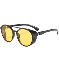 Aviator Sunglasses Retro Steampunk Round Color Coating Mirror UV400 Outdoor Sun 7 - 1 - CL18YR28HN9 $19.39