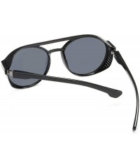 Aviator Sunglasses Retro Steampunk Round Color Coating Mirror UV400 Outdoor Sun 7 - 1 - CL18YR28HN9 $19.39