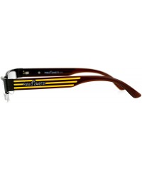 Rectangular Pablo Zanetti Eyeglasses Rectangular Half Rim Clear Lens Glasses - Brown Yellow - CD189OIXU2I $18.14