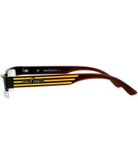 Rectangular Pablo Zanetti Eyeglasses Rectangular Half Rim Clear Lens Glasses - Brown Yellow - CD189OIXU2I $11.37