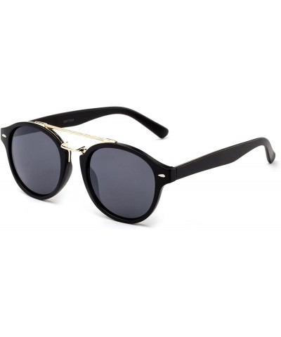 Round Modern Celeb Design Round Vintage Look Fashion Mirrored Sunglasses - 3 Pack Mirror- Black & Tortosie - CT184YXLN3H $39.27