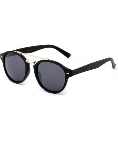 Round Modern Celeb Design Round Vintage Look Fashion Mirrored Sunglasses - 3 Pack Mirror- Black & Tortosie - CT184YXLN3H $19.36