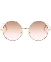 Round Unisex Vintage Round Sunglasses Classic Retro Steampunk Style Eyewear - Tea Pink - C4197IH7UKQ $22.54