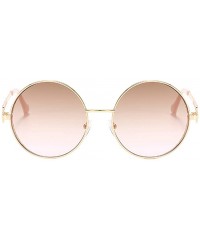 Round Unisex Vintage Round Sunglasses Classic Retro Steampunk Style Eyewear - Tea Pink - C4197IH7UKQ $10.83