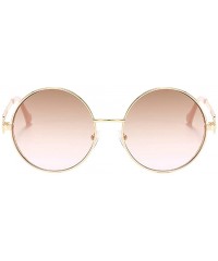 Round Unisex Vintage Round Sunglasses Classic Retro Steampunk Style Eyewear - Tea Pink - C4197IH7UKQ $10.83