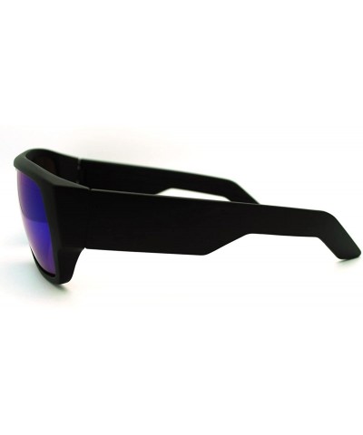Oversized Futuristic Rectangular Oversized Warp Sports Sunglasses - Black Teal - CT11G5J2REJ $19.87