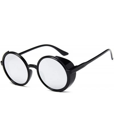 Round Mens Womens Sunglasses Steampunk Round Vintage Side Shield Sunglasses - C4 - CR18TKNCA0C $19.05